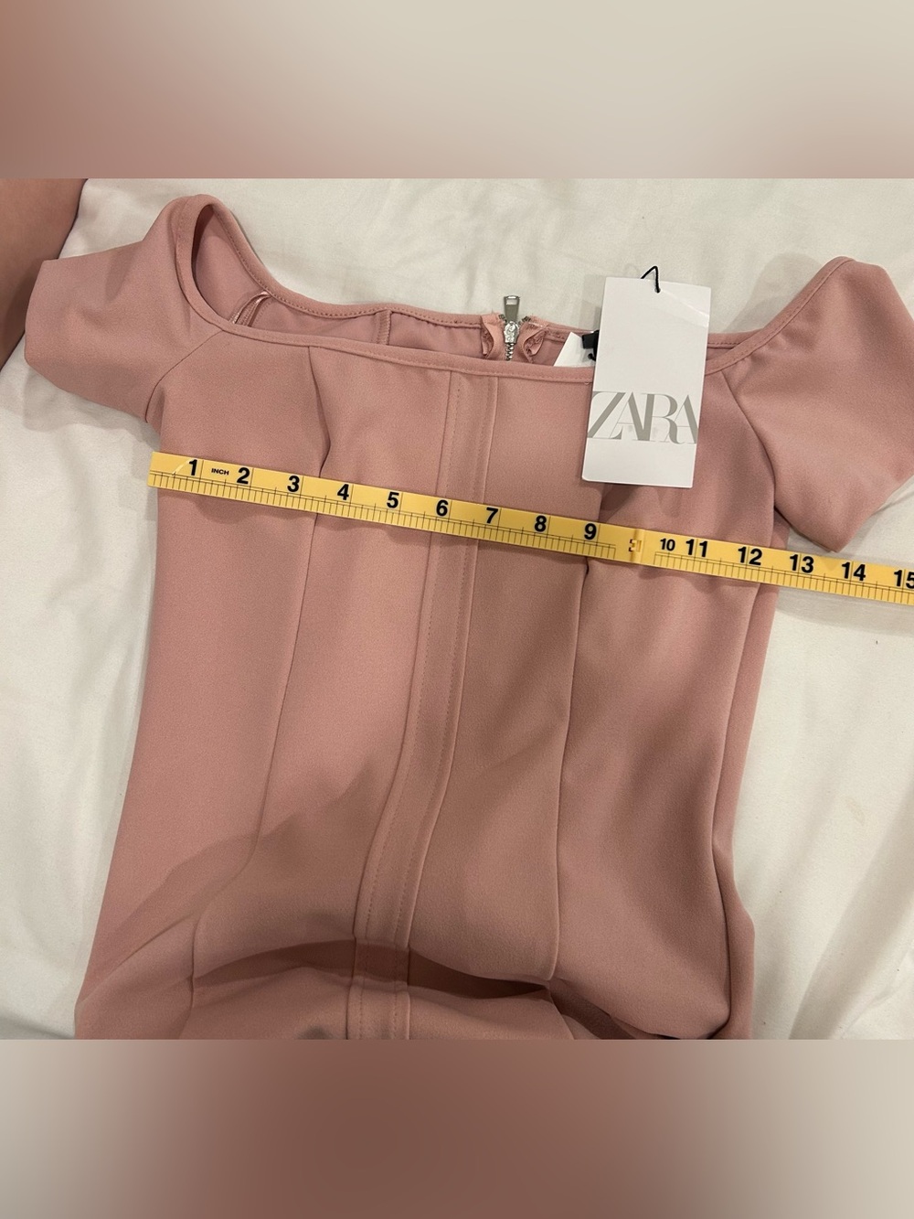 NWT Zara Pink Off Shoulder Midi Dress Size S Cottagecore